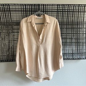 Zara oversized slouchy popover blouse top